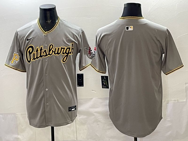 Men Pittsburgh Pirates Blank Grey Game 2026 Nike MLB Jersey style 002